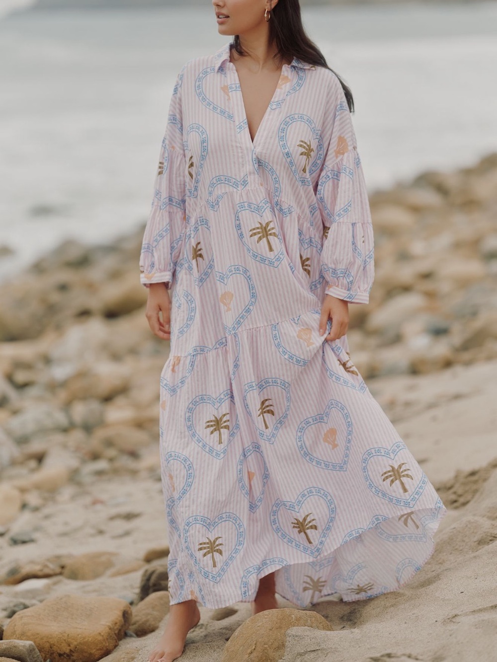 NWT Anthropologie The Carolita Printed Tiered Shirt Dress by Celandine - Picture 3 of 6
